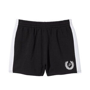 NWT VICTORIA'S SECRET PINK SIZE XL BLACK WHITE STRIPE FLEECE SHORTS W/ POCKETS